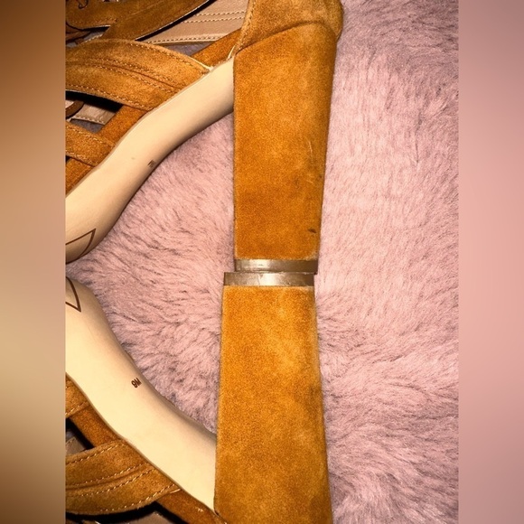 Halogen brown leather lace up block heel round toe heels sz 9 fall boho - Picture 4 of 13